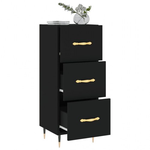 Skænk 34,5x34x90 cm konstrueret træ sort