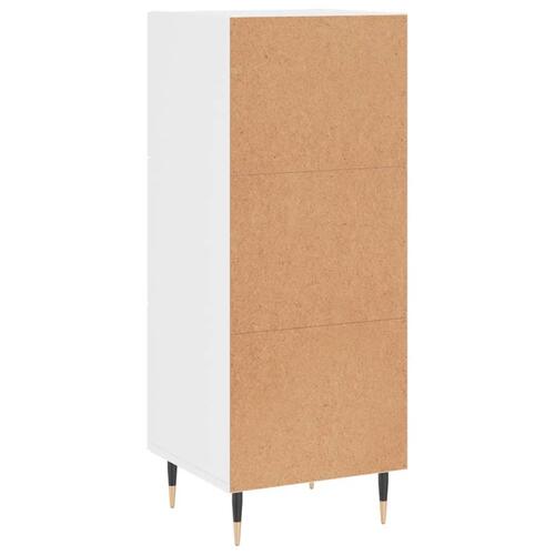 Skænk 34,5x34x90 cm konstrueret træ hvid højglans