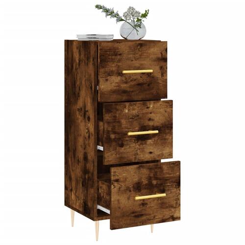 Skænk 34,5x34x90 cm konstrueret træ røget egetræsfarve