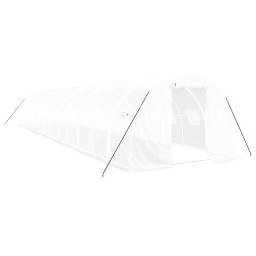 Drivhus med stålstel 42 m² 14x3x2 m hvid