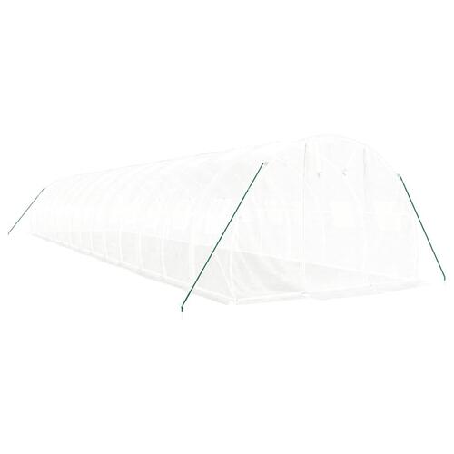 Drivhus med stålstel 42 m² 14x3x2 m hvid
