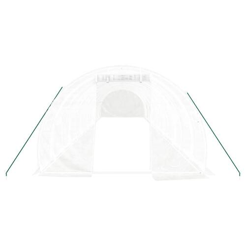 Drivhus med stålstel 42 m² 14x3x2 m hvid