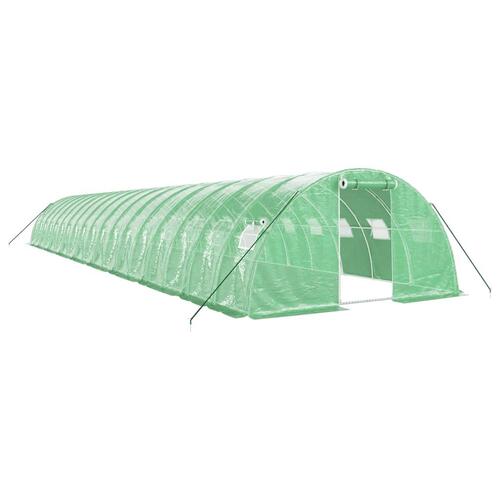 Drivhus med stålstel 72 m² 18x4x2 m grøn