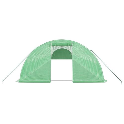 Drivhus med stålstel 72 m² 18x4x2 m grøn
