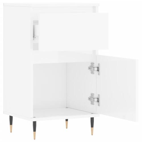 Skænke 2 stk. 40x35x70 cm konstrueret træ hvid højglans
