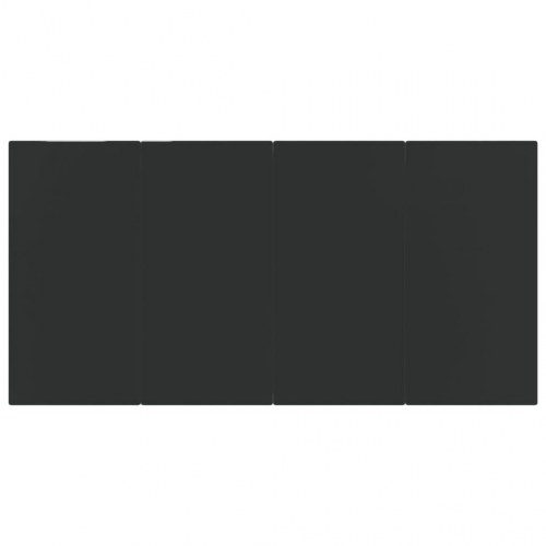 Spisebordssæt til haven 5 dele polyrattan og stål grå og sort