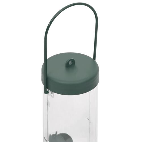 Foderautomater til fugle 3 stk. 17x17x32 cm mørkegrøn