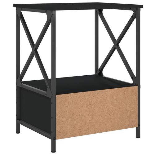 Sengeborde 2 stk. 50x41x65 cm konstrueret træ sort