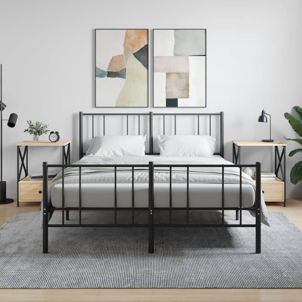 Sengeborde 2 stk. 50x41x65 cm konstrueret træ sonoma-eg