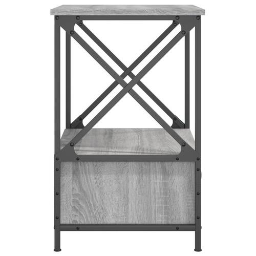 Sengeborde 2 stk. 50x41x65 cm konstrueret træ grå sonoma-eg