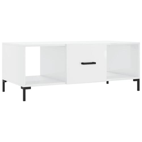 Sofabord 102x50x40 cm konstrueret træ hvid højglans