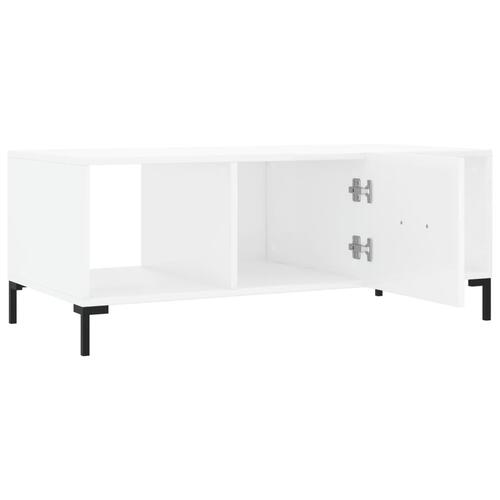 Sofabord 102x50x40 cm konstrueret træ hvid højglans