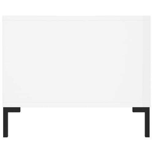 Sofabord 102x50x40 cm konstrueret træ hvid højglans