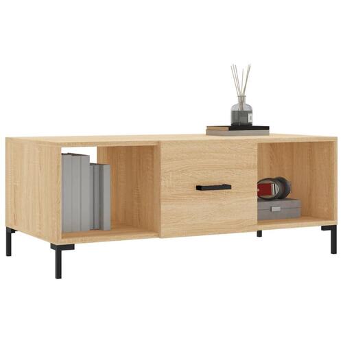 Sofabord 102x50x40 cm konstrueret træ sonoma-eg