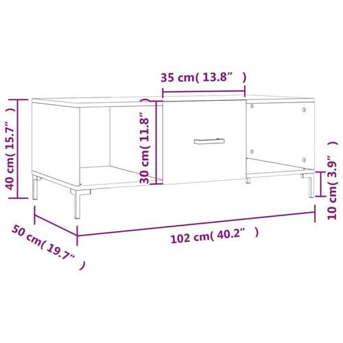 Sofabord 102x50x40 cm konstrueret træ sonoma-eg