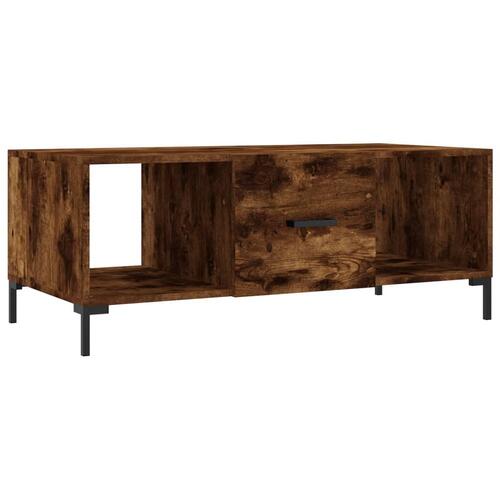 Sofabord 102x50x40 cm konstrueret træ røget egetræsfarve