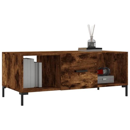 Sofabord 102x50x40 cm konstrueret træ røget egetræsfarve