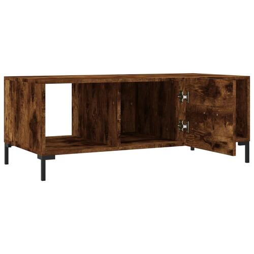 Sofabord 102x50x40 cm konstrueret træ røget egetræsfarve