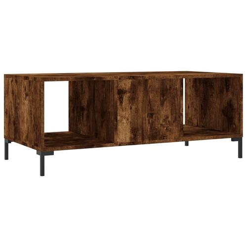 Sofabord 102x50x40 cm konstrueret træ røget egetræsfarve
