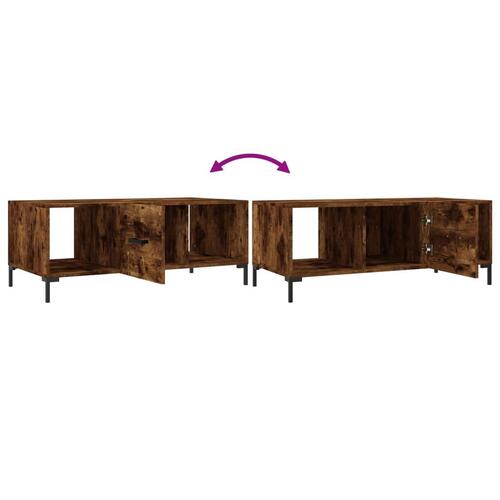 Sofabord 102x50x40 cm konstrueret træ røget egetræsfarve