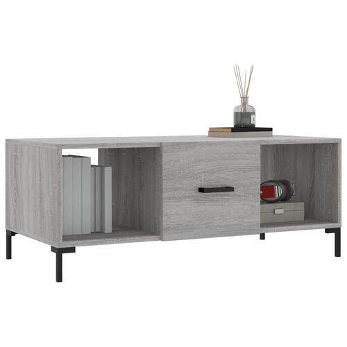 Sofabord 102x50x40 cm konstrueret træ grå sonoma-eg