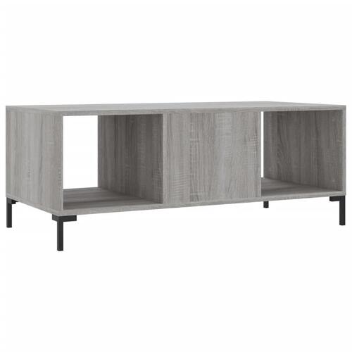 Sofabord 102x50x40 cm konstrueret træ grå sonoma-eg