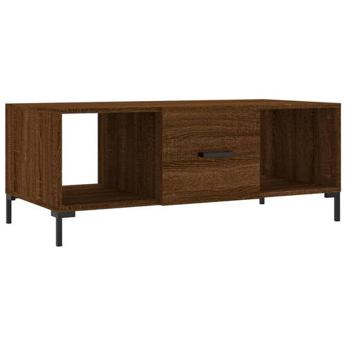 Sofabord 102x50x40 cm konstrueret træ brun egetræsfarve