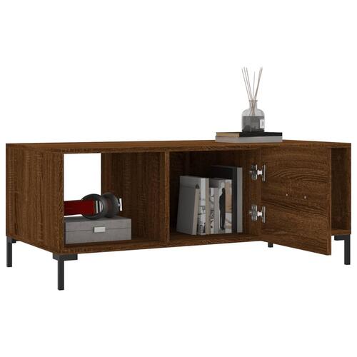 Sofabord 102x50x40 cm konstrueret træ brun egetræsfarve