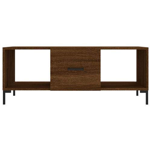 Sofabord 102x50x40 cm konstrueret træ brun egetræsfarve