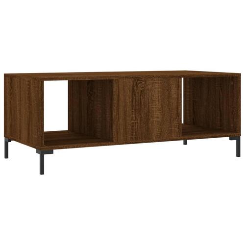 Sofabord 102x50x40 cm konstrueret træ brun egetræsfarve