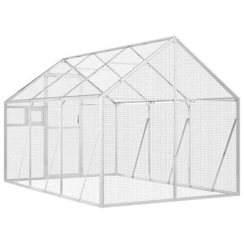 Voliere 1,79x3x1,85 m aluminium sølvfarvet