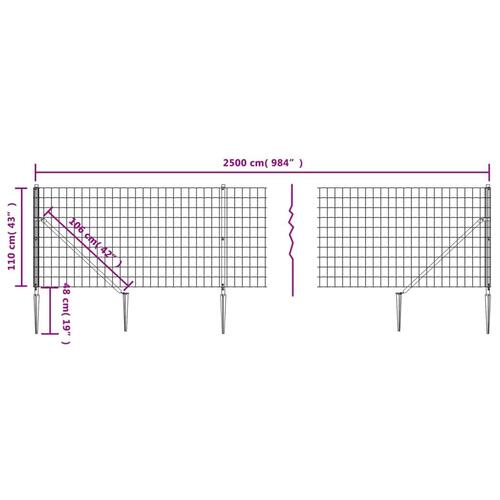 Trådhegn med jordspyd 1,1x25 m grøn