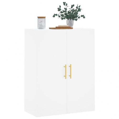 Væghængt skab 69,5×34×90 cm - hvid opbevaring med låger