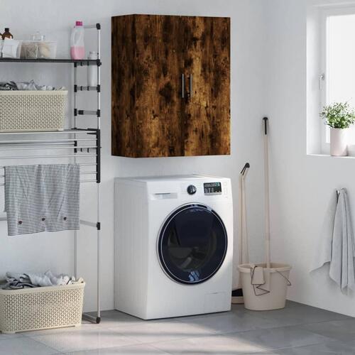 Væghængt skab 69,5x34x90 cm konstrueret træ røget sonoma-eg