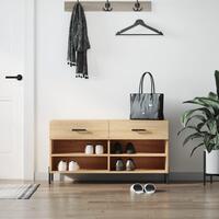 Skobænk 102x35x55 cm konstrueret træ sonoma-eg