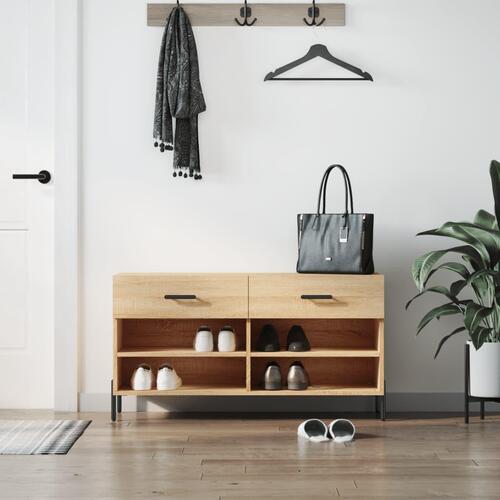 Skobænk 102x35x55 cm konstrueret træ sonoma-eg