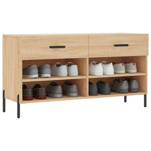 Skobænk 102x35x55 cm konstrueret træ sonoma-eg