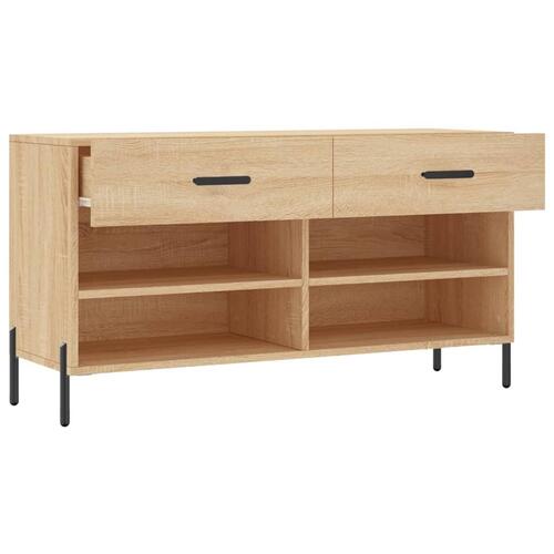 Skobænk 102x35x55 cm konstrueret træ sonoma-eg