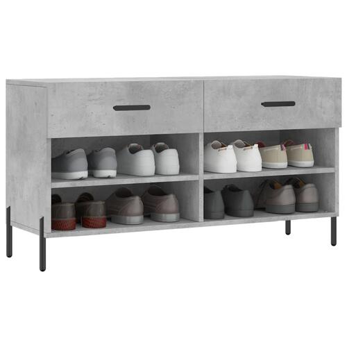 Skobænk 102x35x55 cm konstrueret træ betongrå