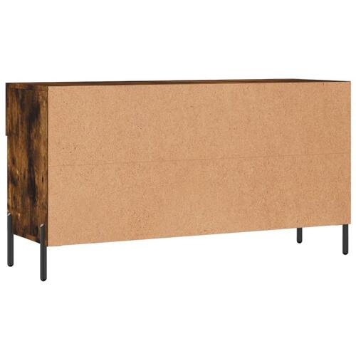 Skobænk 102x35x55 cm konstrueret træ røget egetræsfarve