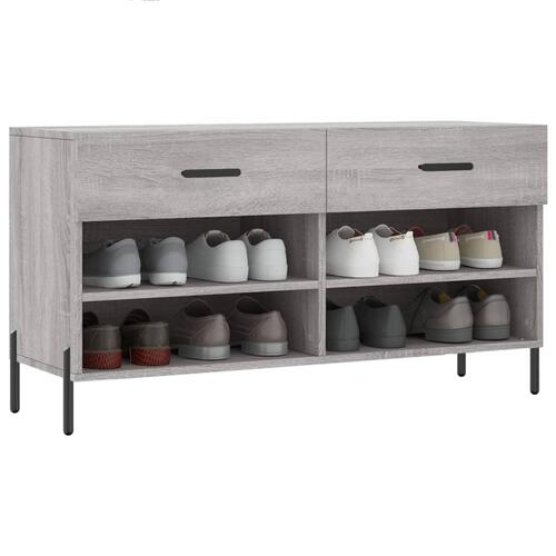 Skobænk 102x35x55 cm konstrueret træ grå sonoma-eg