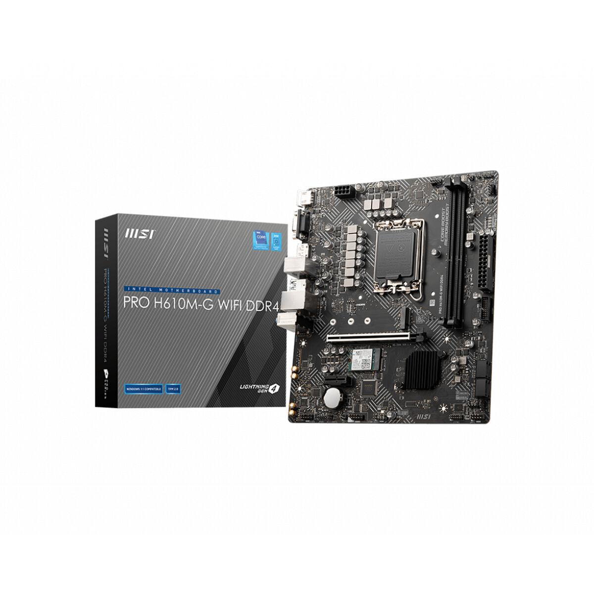 Bundkort MSI PRO H610M-G WIFI DDR4 - Intel H610, LGA 1700, mATX