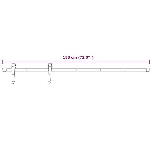 Skydedør med monteringssæt 80x210 cm massivt fyrretræ