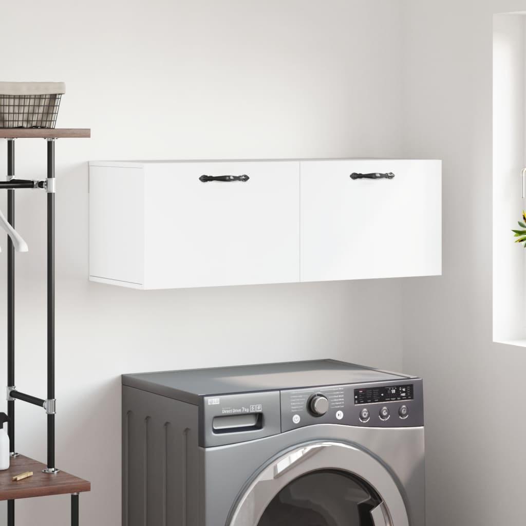 Vægskab 100 × 36,5 × 35 cm i konstrueret træ - hvid billede