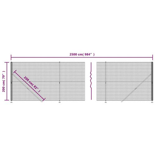 Trådhegn med flange 2x25 m antracitgrå