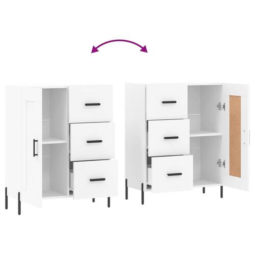 Skænk 69,5x34x90 cm konstrueret træ hvid