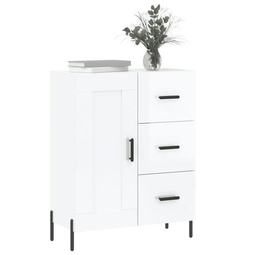 Skænk 69,5x34x90 cm konstrueret træ hvid højglans