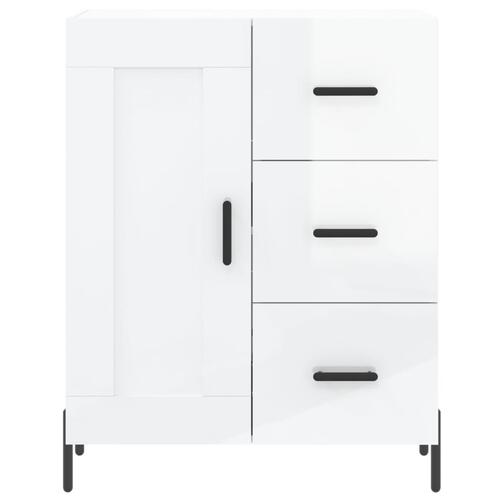 Skænk 69,5x34x90 cm konstrueret træ hvid højglans