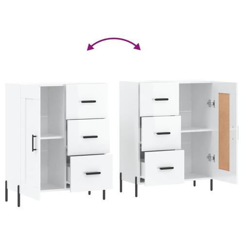 Skænk 69,5x34x90 cm konstrueret træ hvid højglans