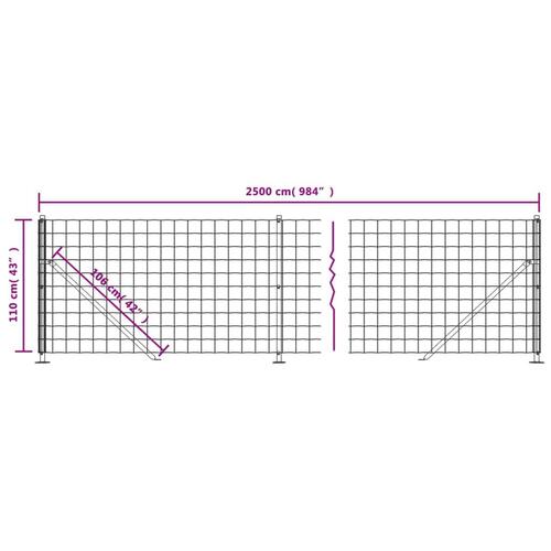 Trådhegn med flange 1,1x25 m grøn